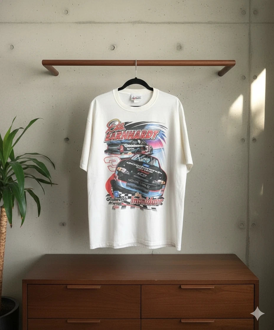 Dale Earnhardt #3 Goodwrench NASCAR Vintage Style Graphic T-Shirt White - T533