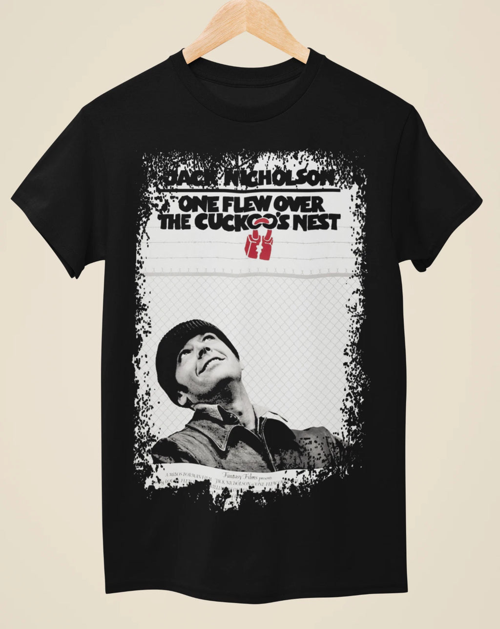One Flew Over the Cuckoos Nest - Movie Poster Inspired Unisex Black T-Shirt