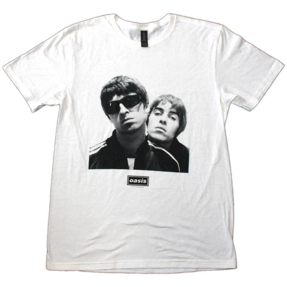 Oasis T-Shirt Noel Liam Gallagher Photo Official Band New White