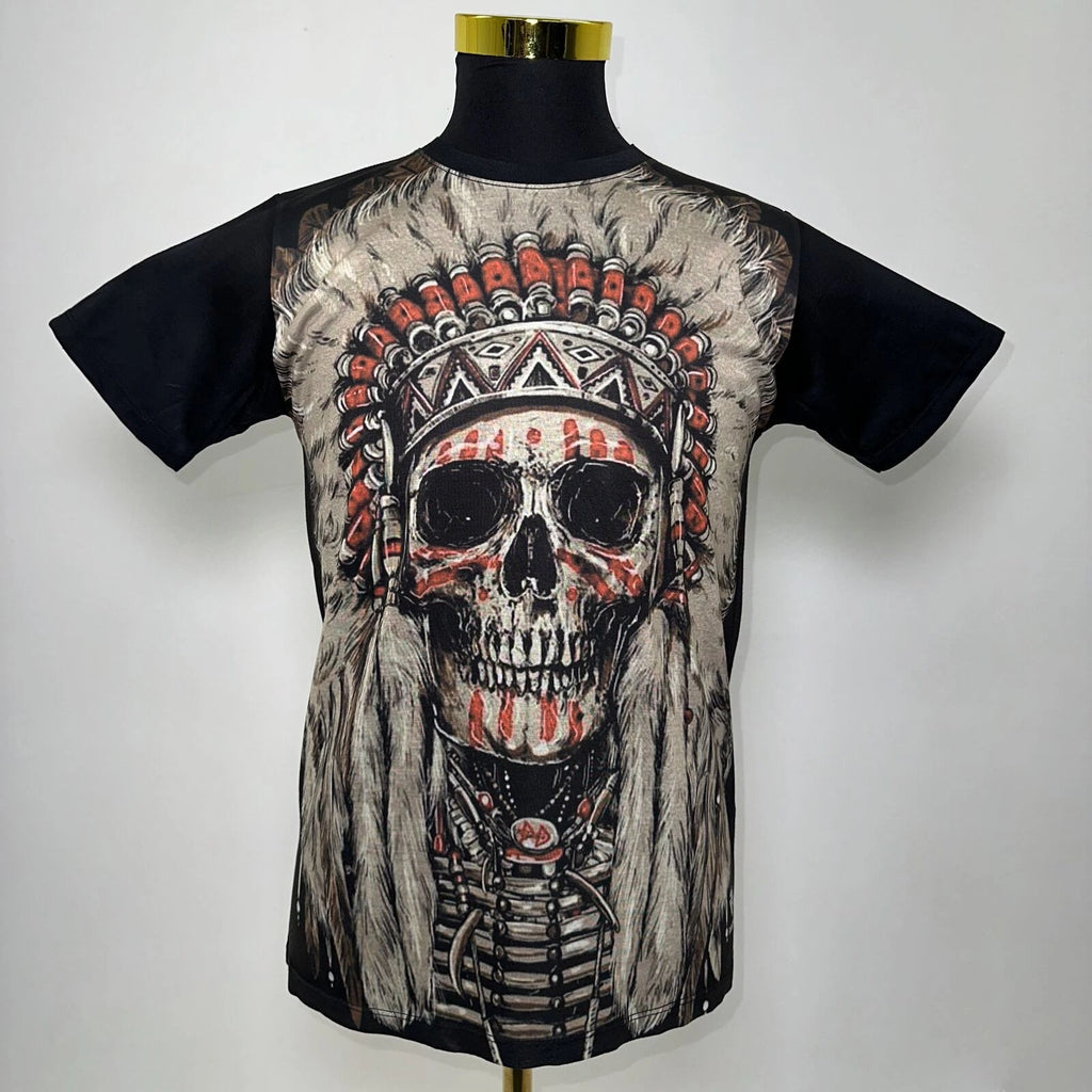 Indian Chief Tribal T-Shirt Abstract Urban Fashion Street Wear Black Size: M/L/X