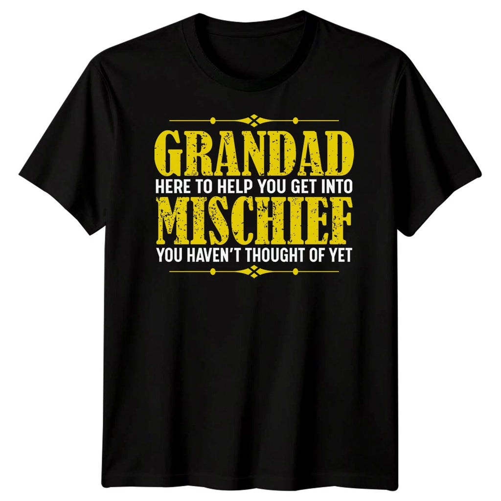 Mens Grandad Mischief Funny Fathers Day T-Shirt Tee Best Dad Ever Papa Life 4#FD