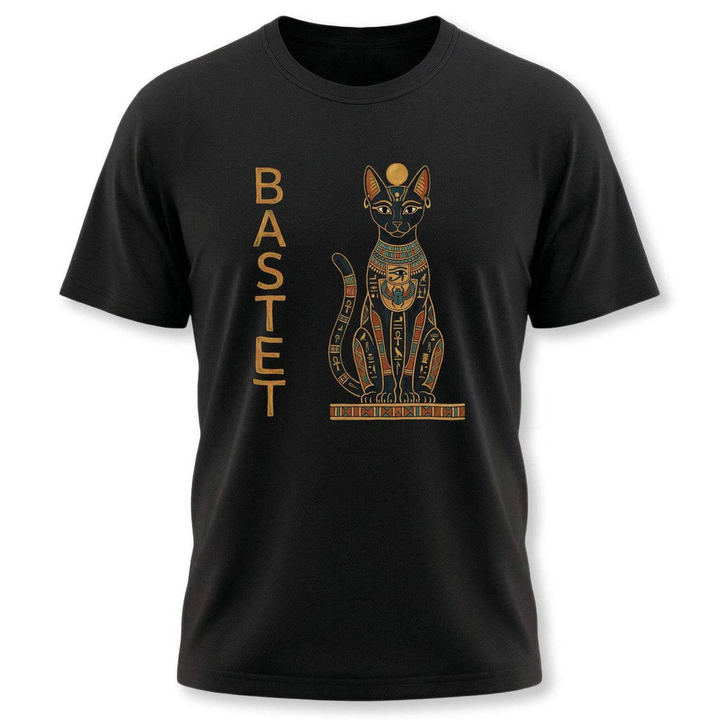 Bastet Egyptian Cat Goddess T-Shirt | Hieroglyphics Mythology Tee Shirt