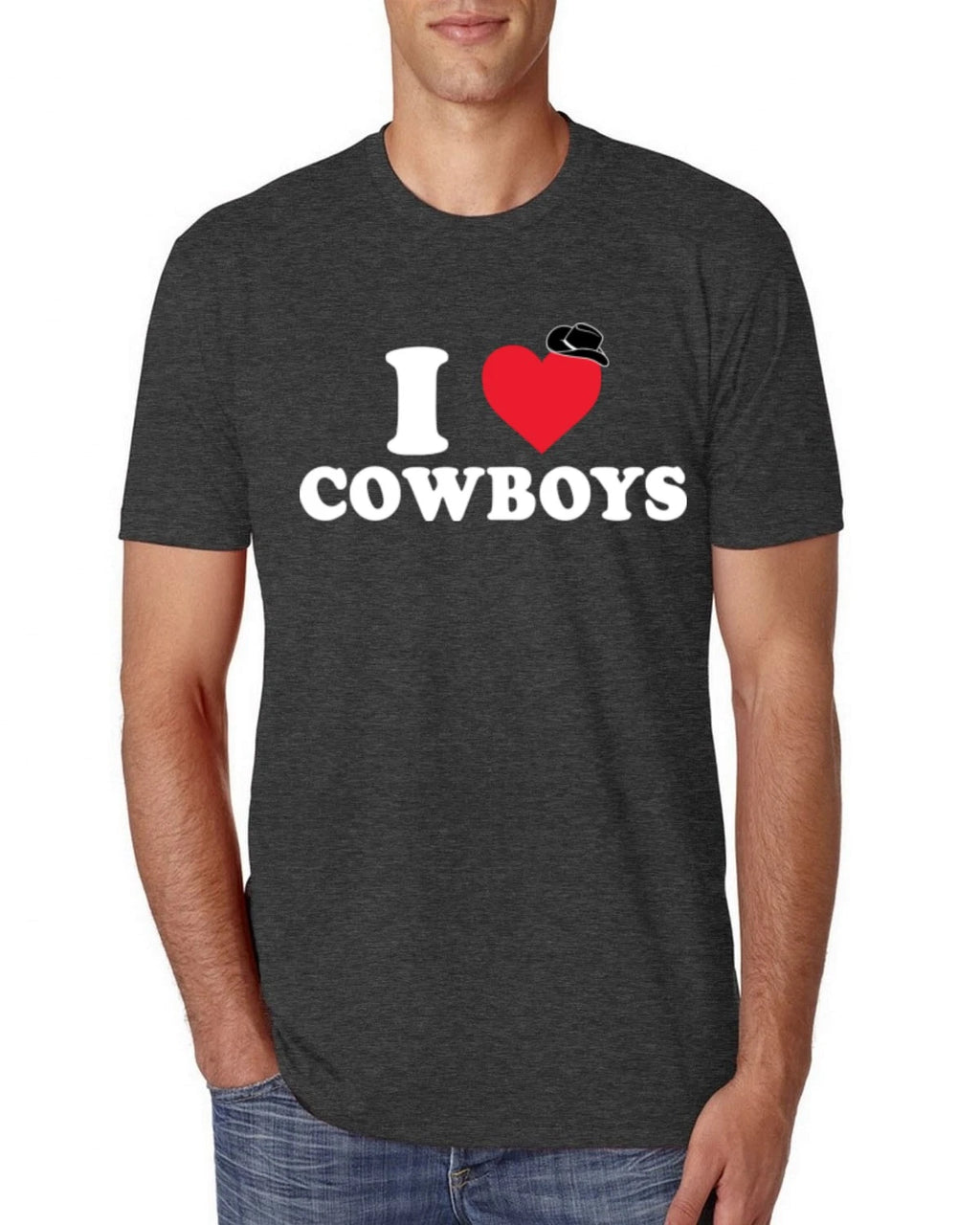 I Heart Cowboys Classic Funny Heart Cowboy Hat Mens Premium Tri Blend T-Shirt