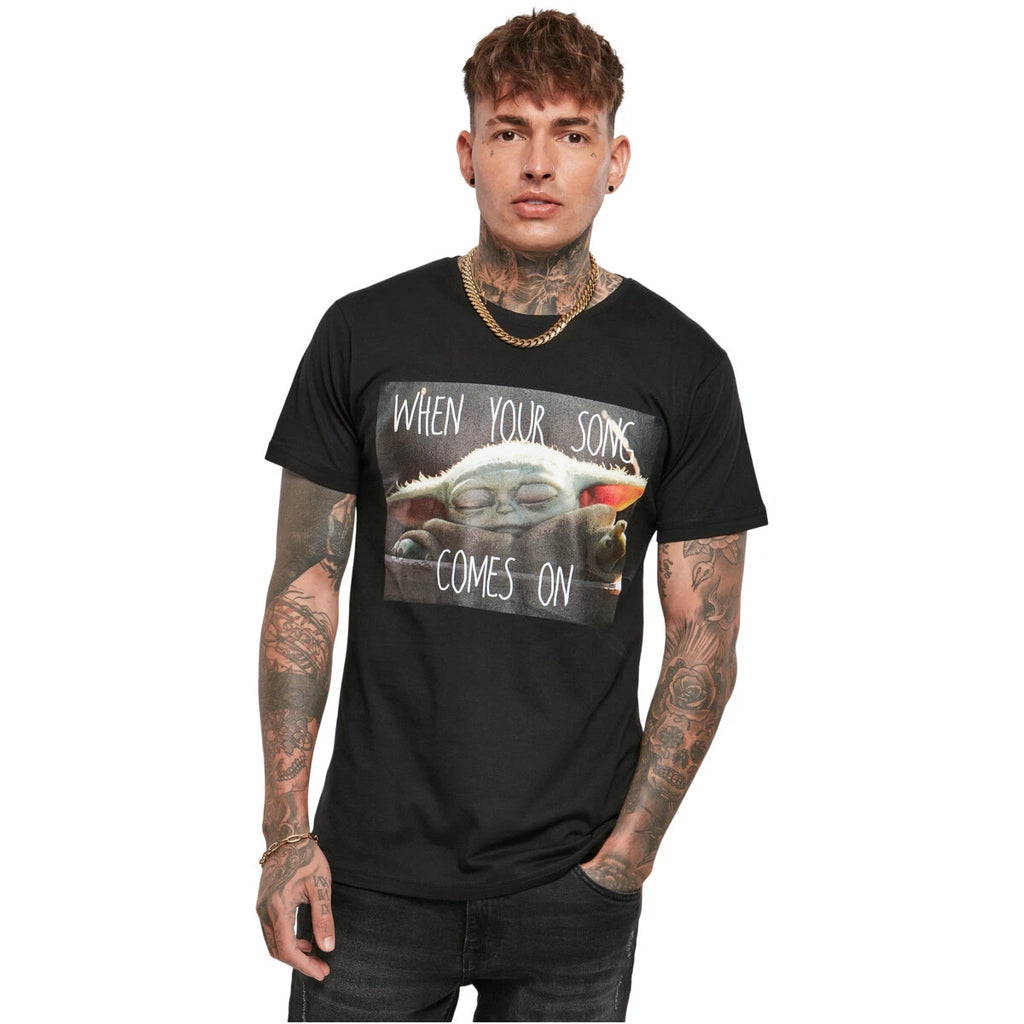 Merchcode Kids Yoda Song Tea Mens Top T-Shirt Meme Cotton Print