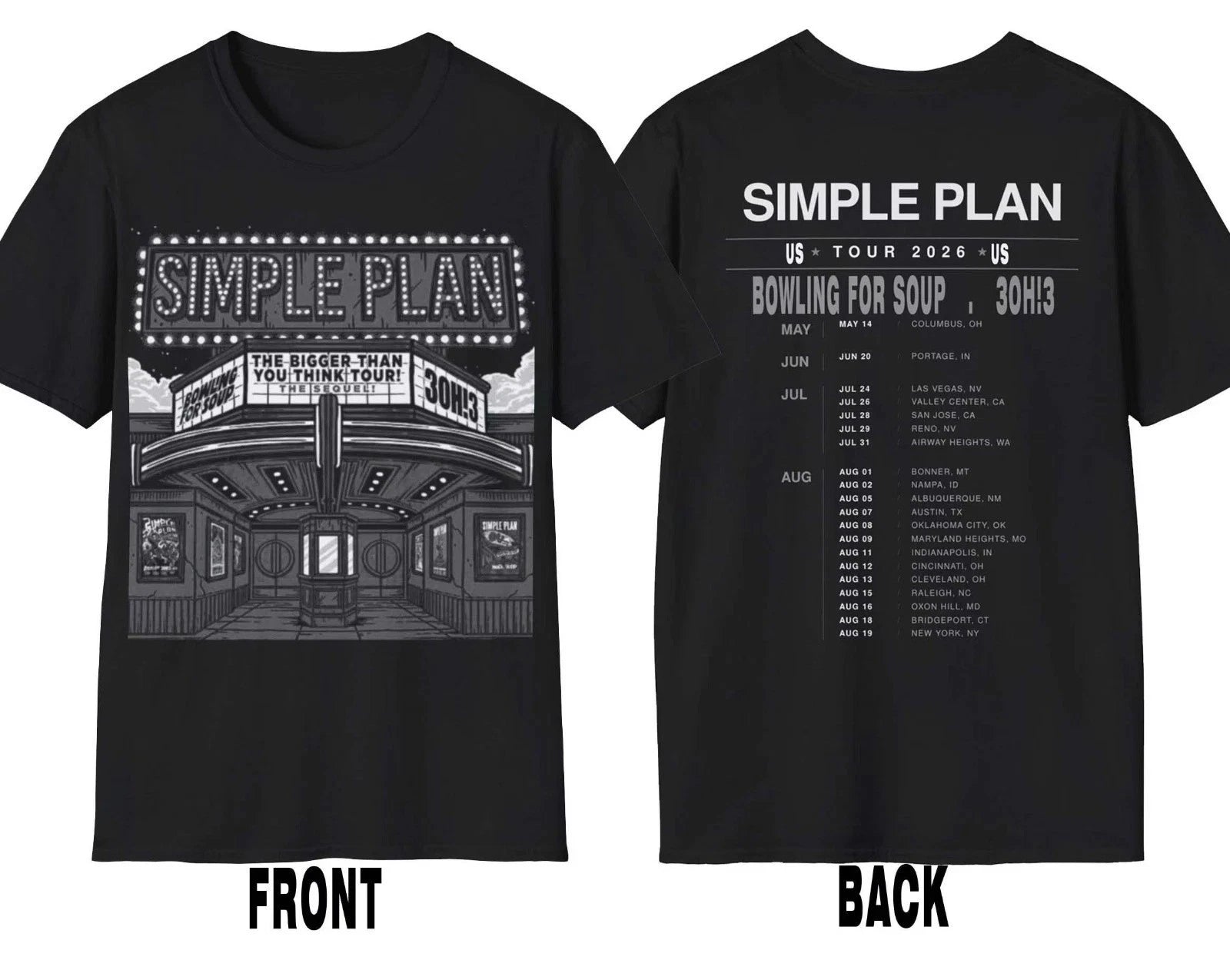 Simple Plan Tour 2026 North America T-Shirt