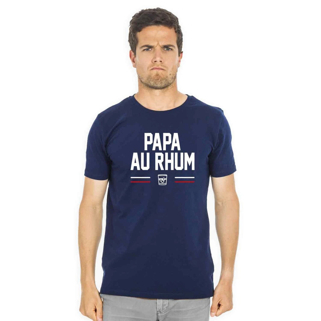 Papa Rum Men's Short Sleeve T-Shirt Color Navy Blue
