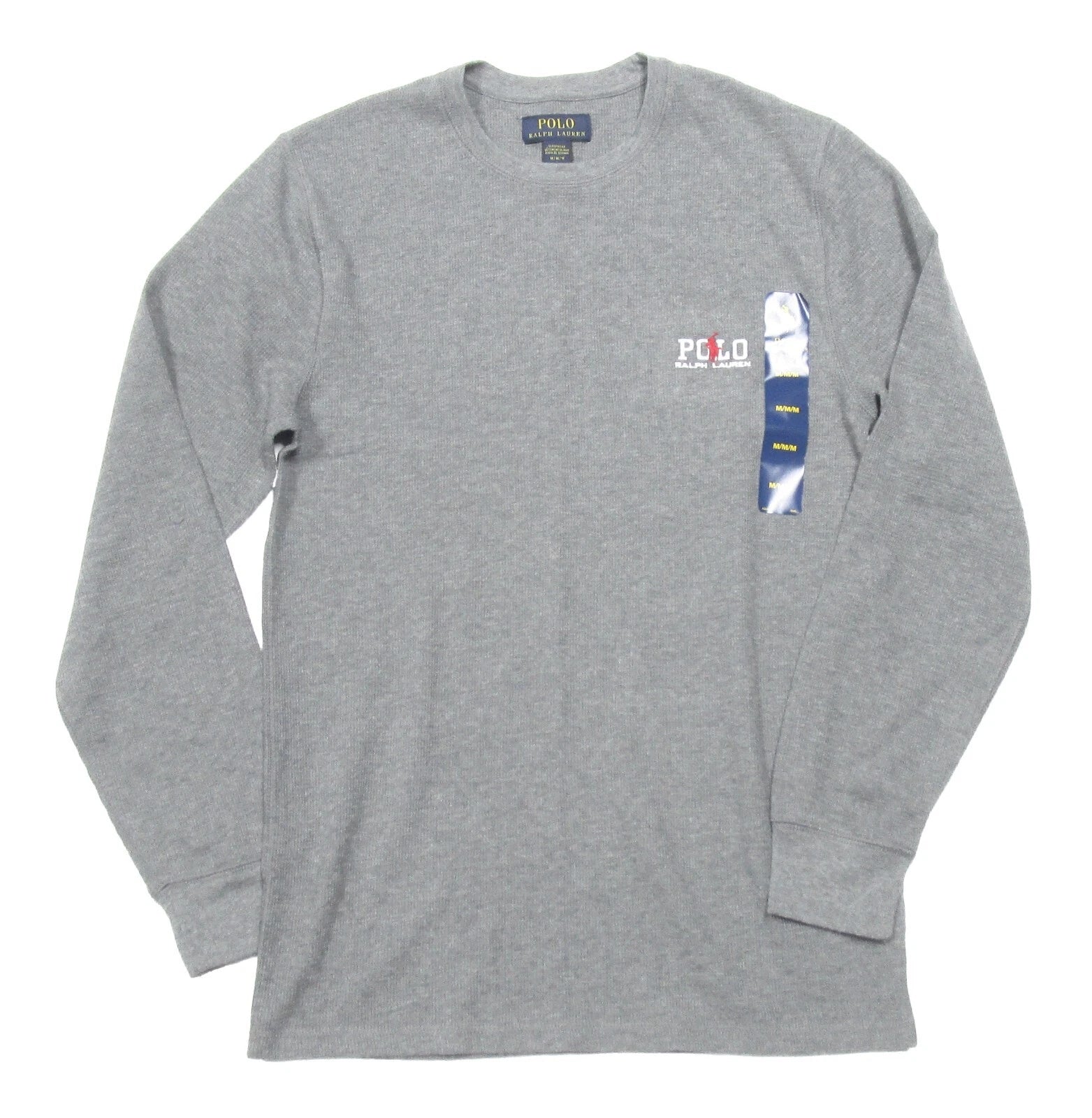 Polo Ralph Lauren Men's Grey Logo Graphic Crew-Neck Waffle Knit Sleep T-Shirt