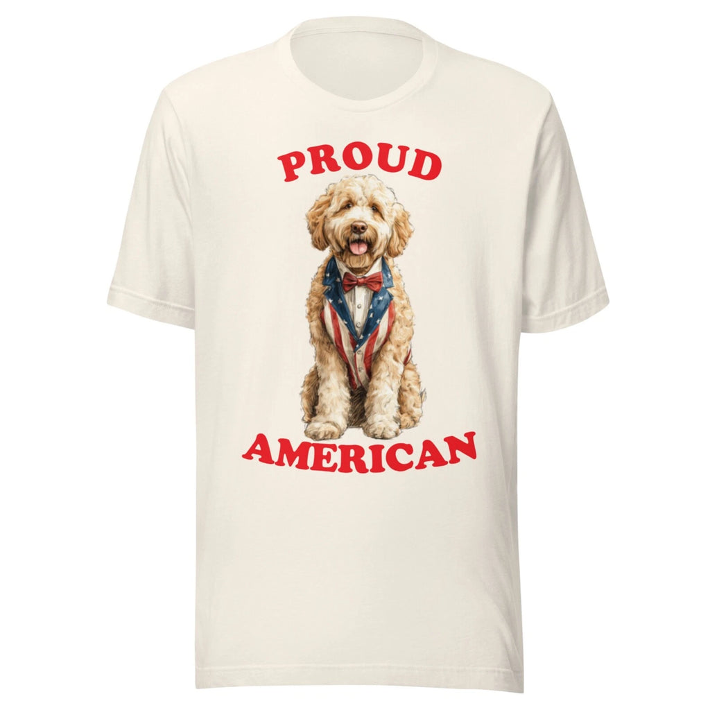 GOLDENDOODLE SHIRT - PATRIOTIC 4TH JULY AMERICAN ADULT - ALL SIZES - VTG WHITE 2