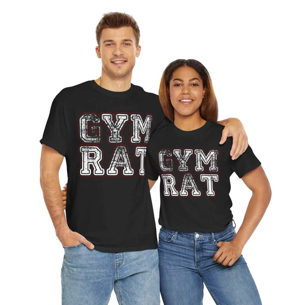GYM RAT TRENDY FITNESS GRAPHIC T SHIRT Unisex Heavy Cotton Tee