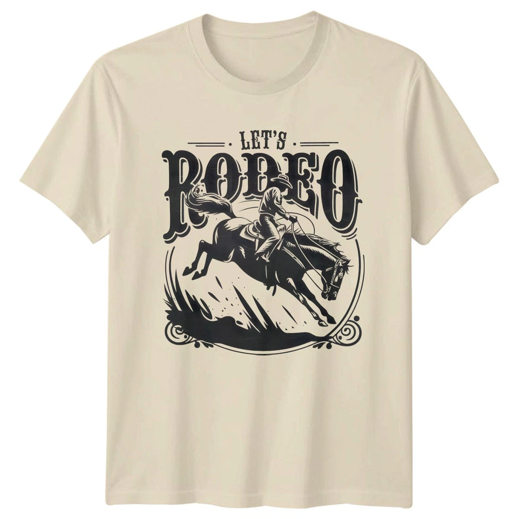 Lets Rodeo T-Shirt Bronco Riding Rodeo Fathers Day Gift For Him And Her