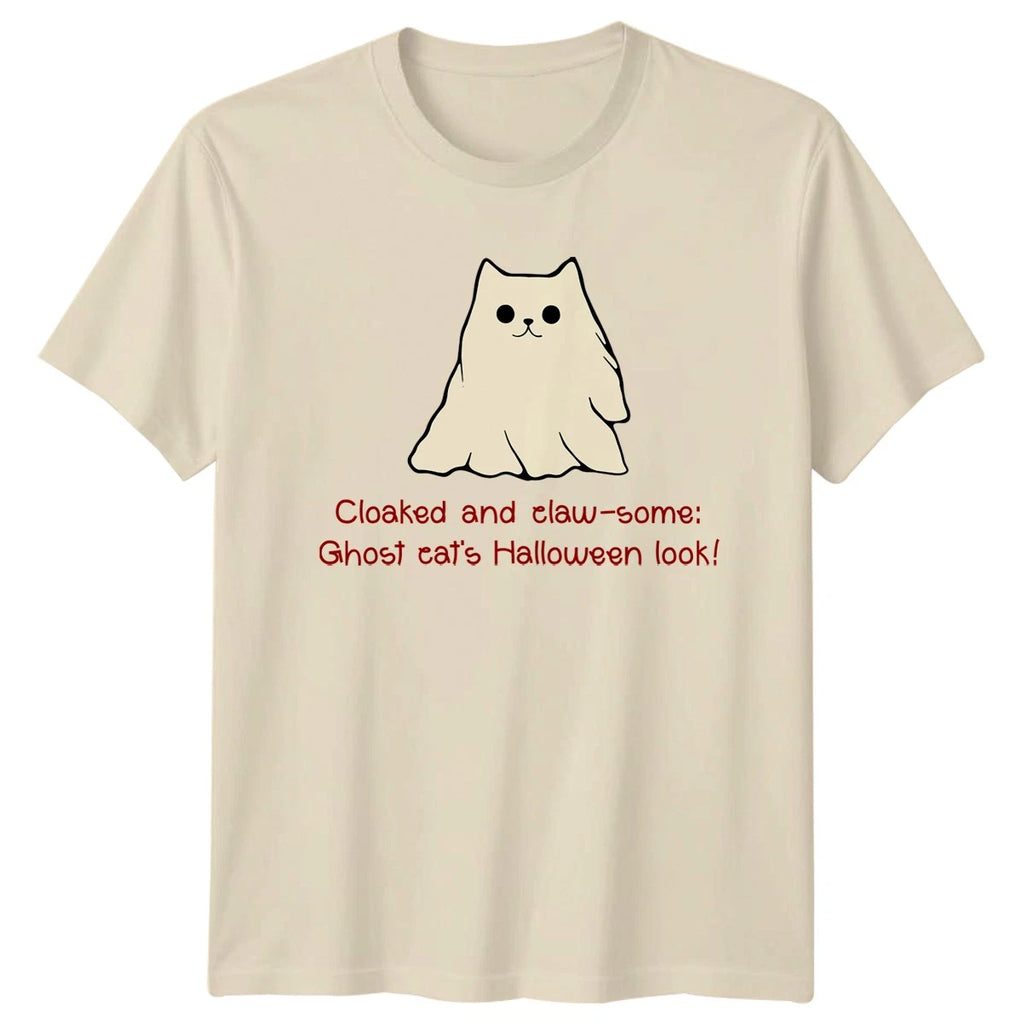Cloaked And Claw Some Ghost Cats T-Shirt Halloween Gift For Him And Her
