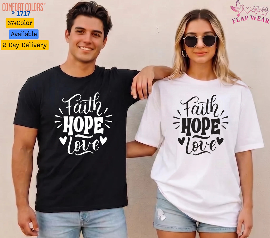 Unisex Retro Faith Hope T-Shirt, Men T shirt,Women T shirt Gift Religion Top