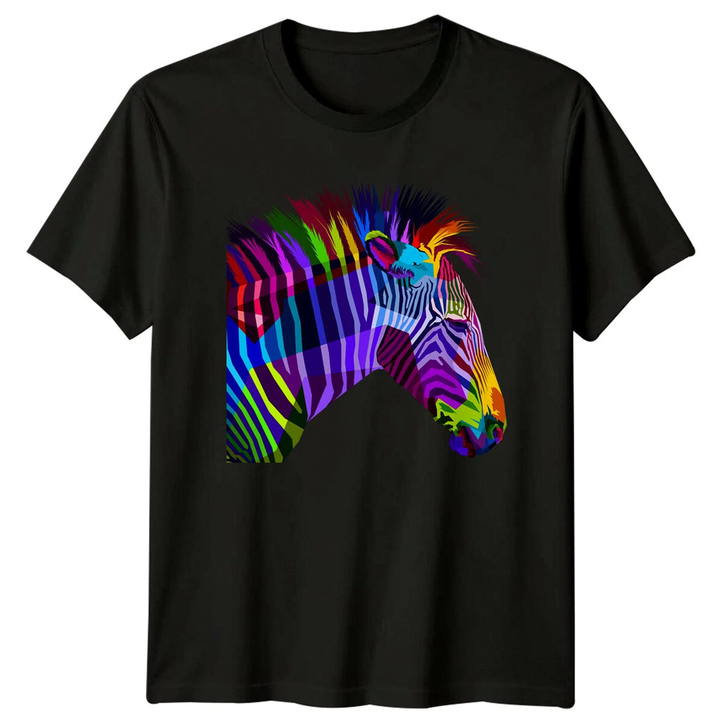 Colorful Zebra Graphic Animals Mens T-Shirt Womens Tee Unisex Top