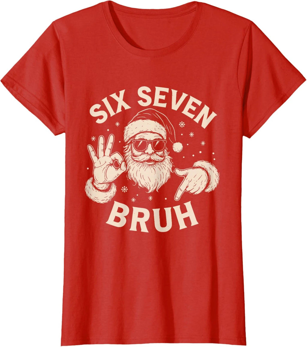 Bruh 67 Christmas Santa Six Seven Meme Xmas Graphic Unisex T-Shirt