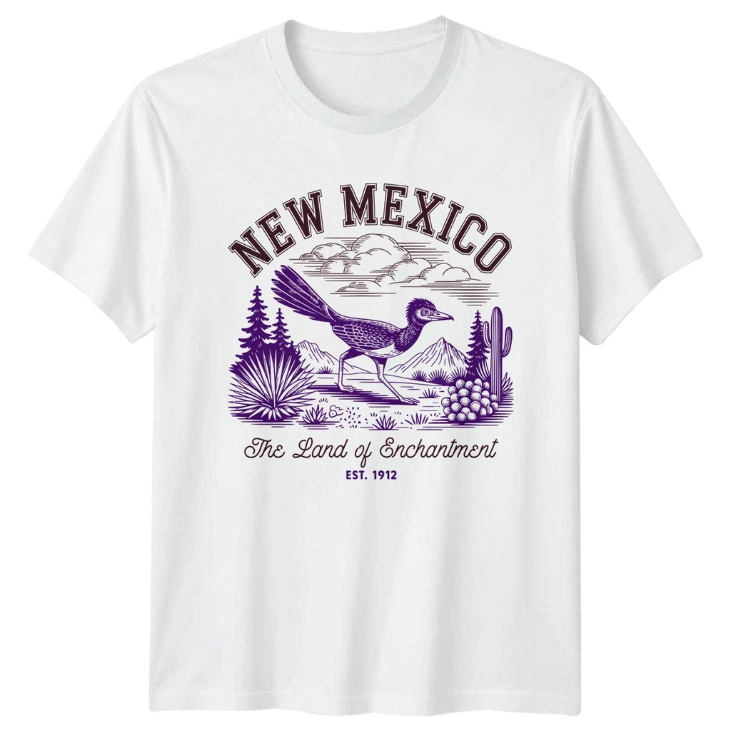 New Mexico Roadrunner The Land Of Enchantment Est 1912 Locations Men Women Tee