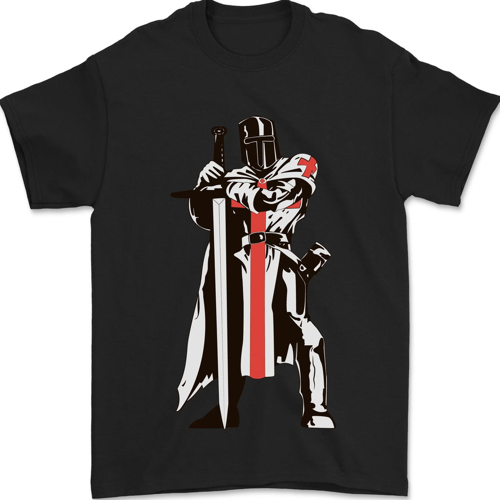 St Georges Day Knights Templar Sword Mens T-Shirt 100% Cotton