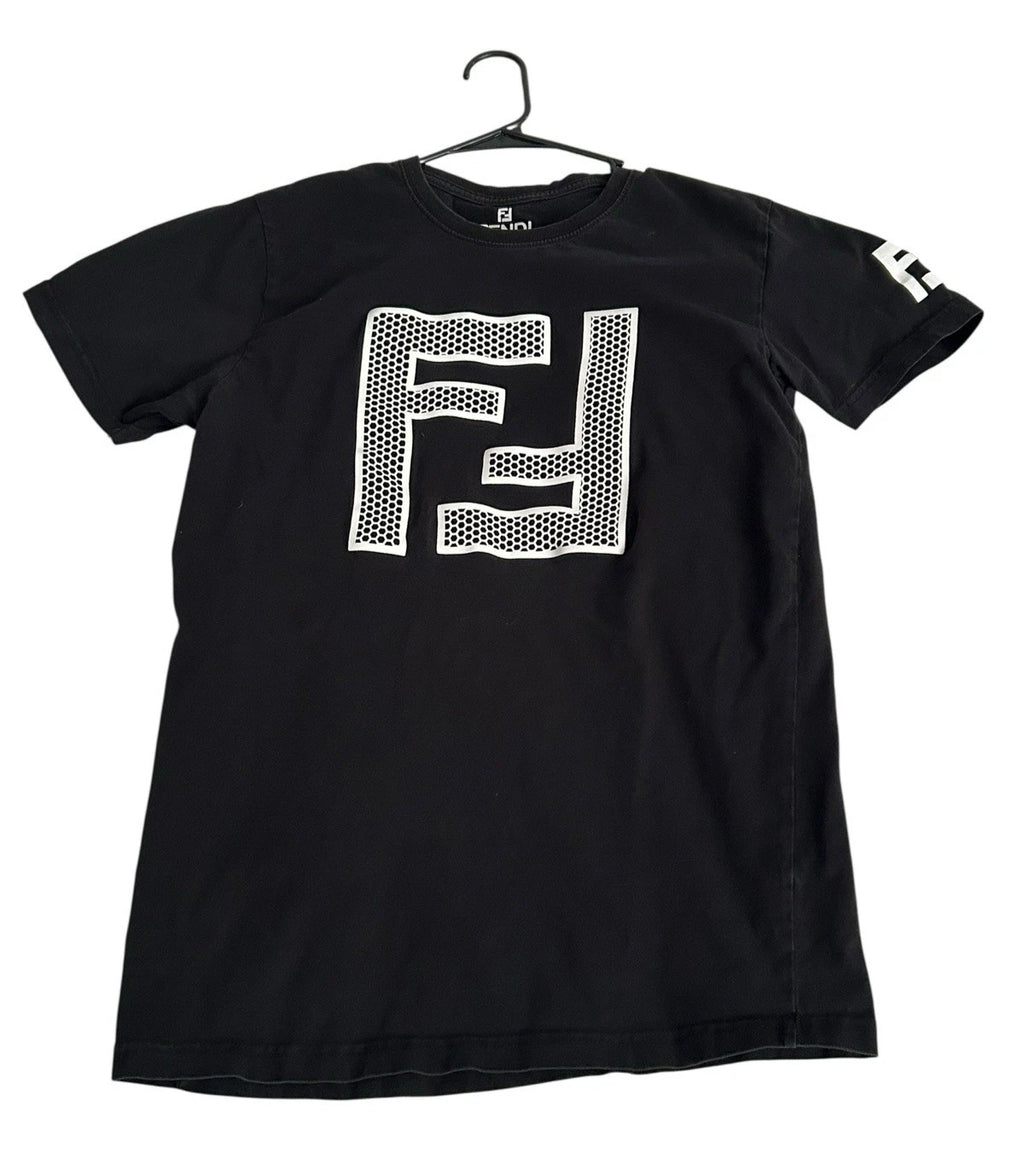Graphic T-Shirt Stylish Black w/Raised White Lettering Designer Style Mens XL