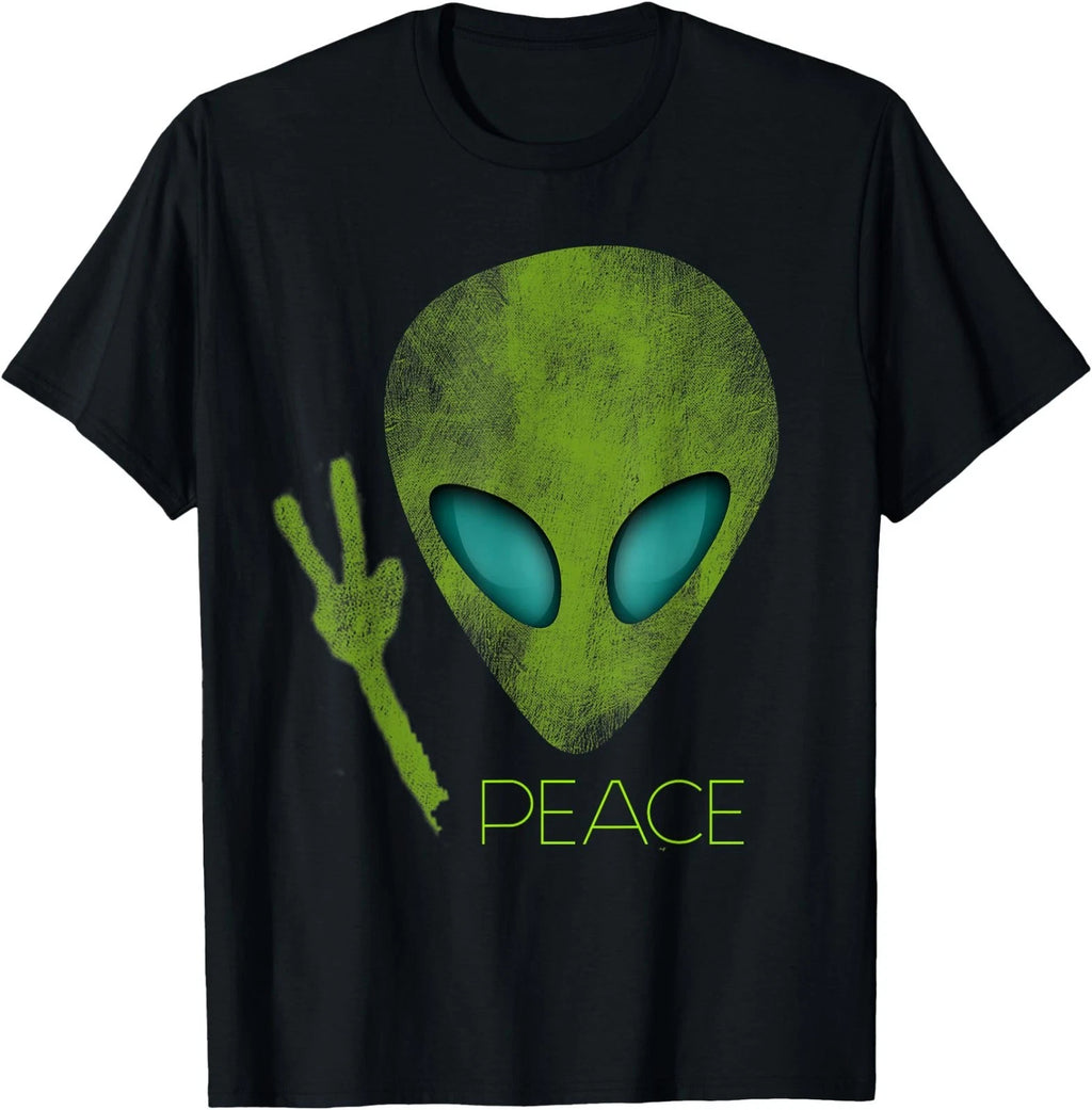 Alien Peace Cool Funny Cute UFO Lover Birthday Gift T-Shirt Small