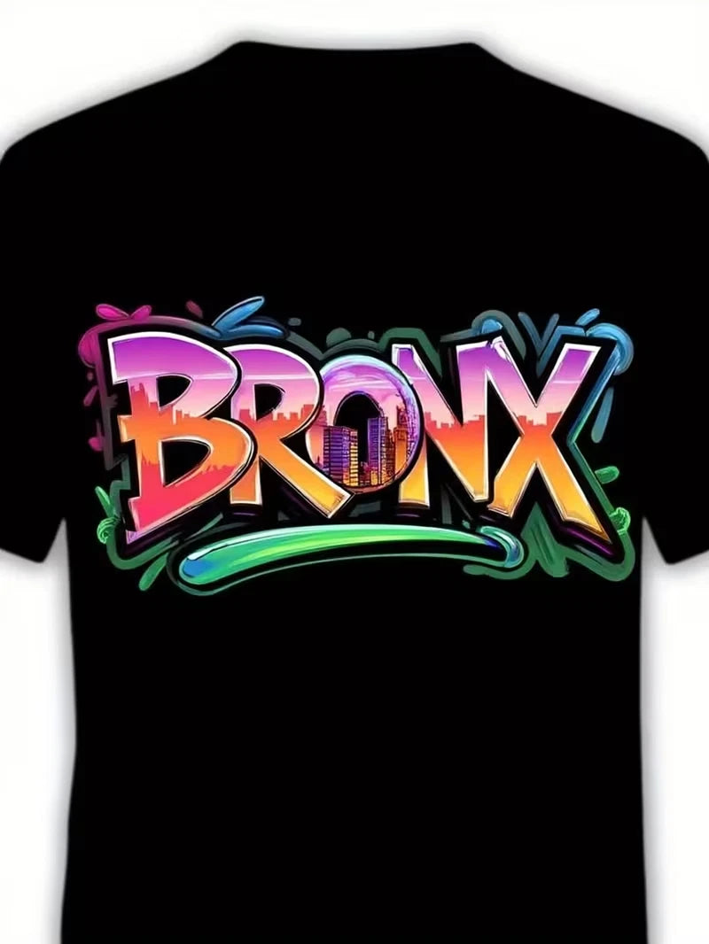 Bronx Graffiti T-Shirt - Comfortable 100% Crew Neck Tee