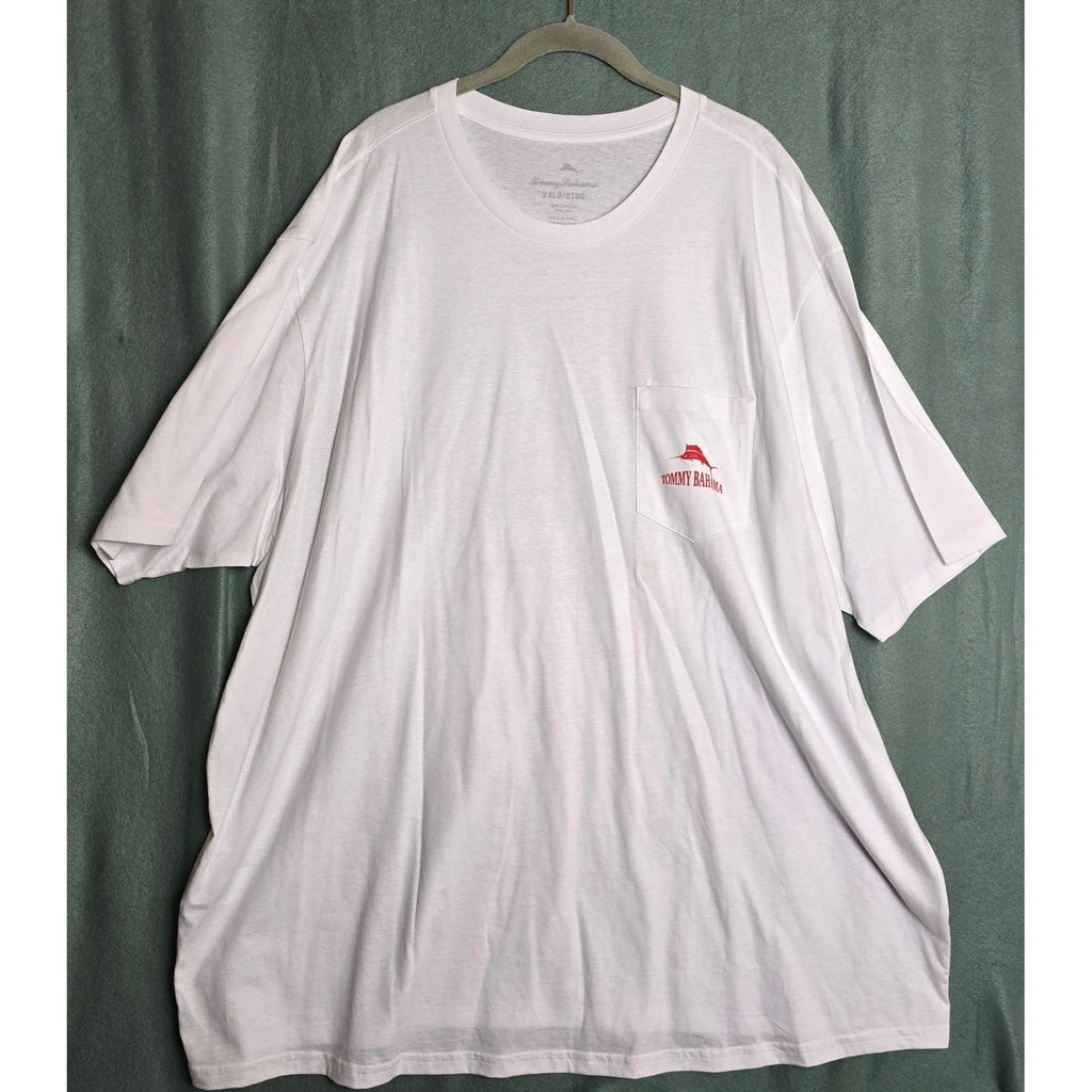 Tommy Bahama Mens 2XLB White Iron Out The Details Golf Pocket Graphic T-Shirt