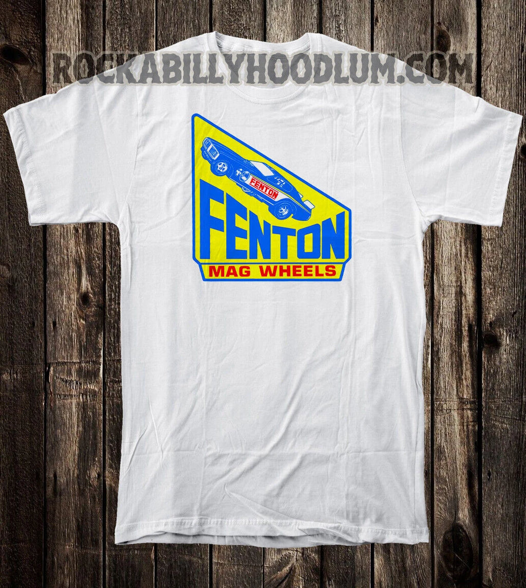 Retro Hot Rod Tee T Shirt Drag Race Auto Speed Shop Fenton Mag Wheels