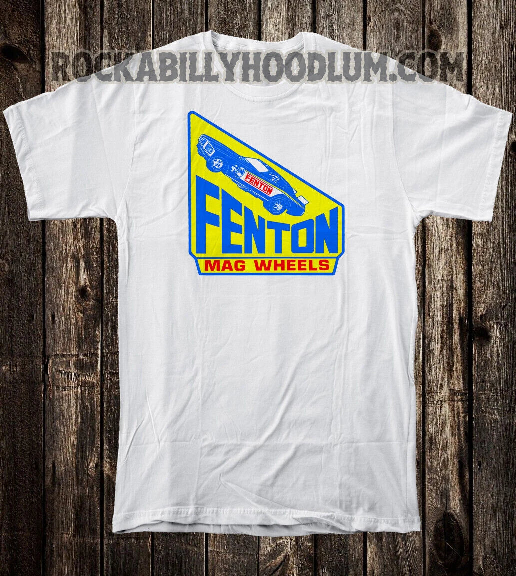 Retro Hot Rod Tee T Shirt Drag Race Auto Speed Shop Fenton Mag Wheels