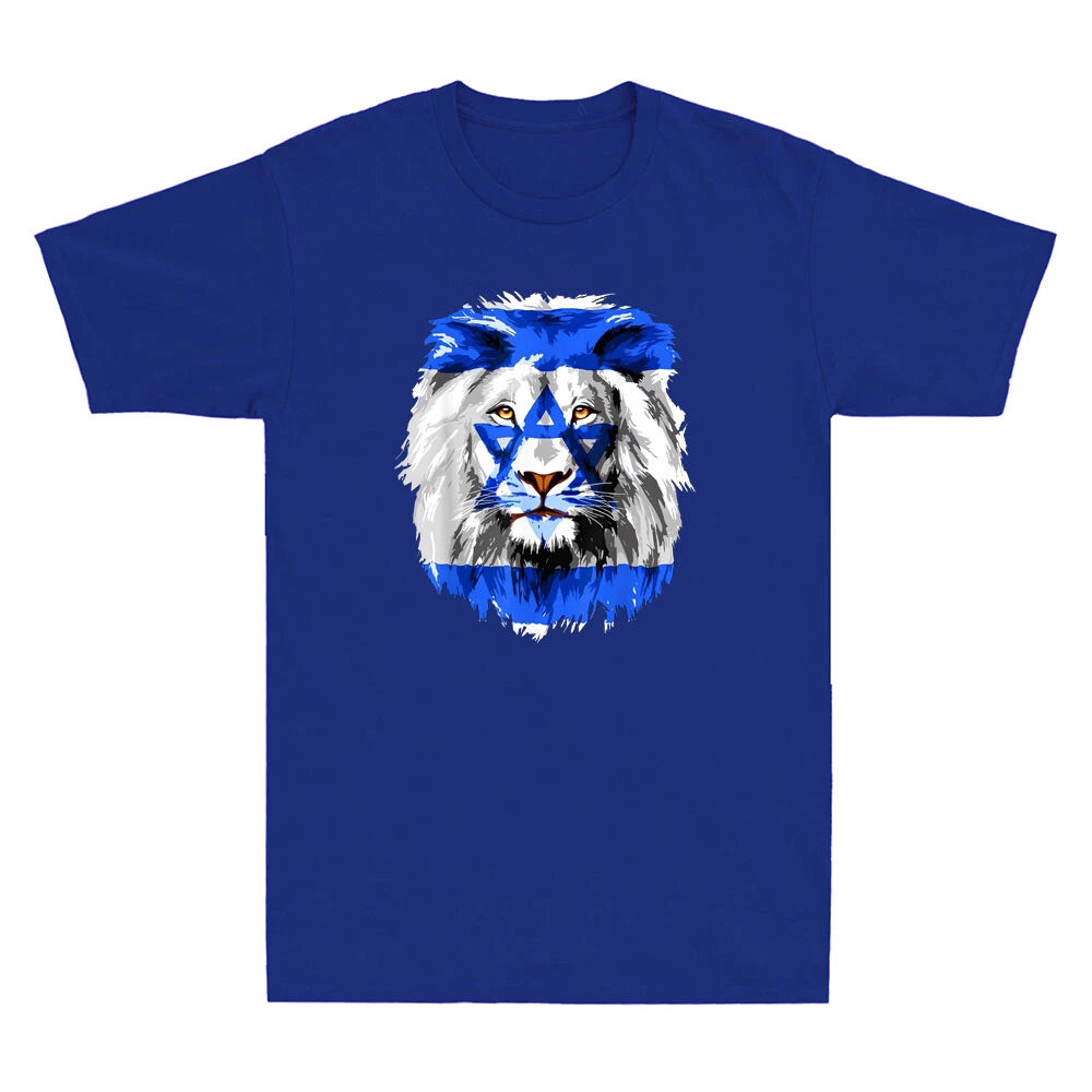 Flag of Israel Lion Jewish Israel Flag Stand With Israel Vintage Men's T-shirt