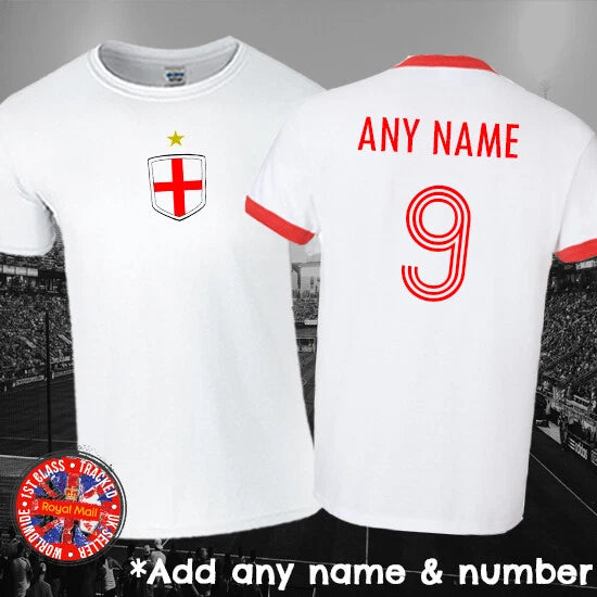England Personalised Football T-shirt Mens Ladies Euros *Sizes Up To 5XL