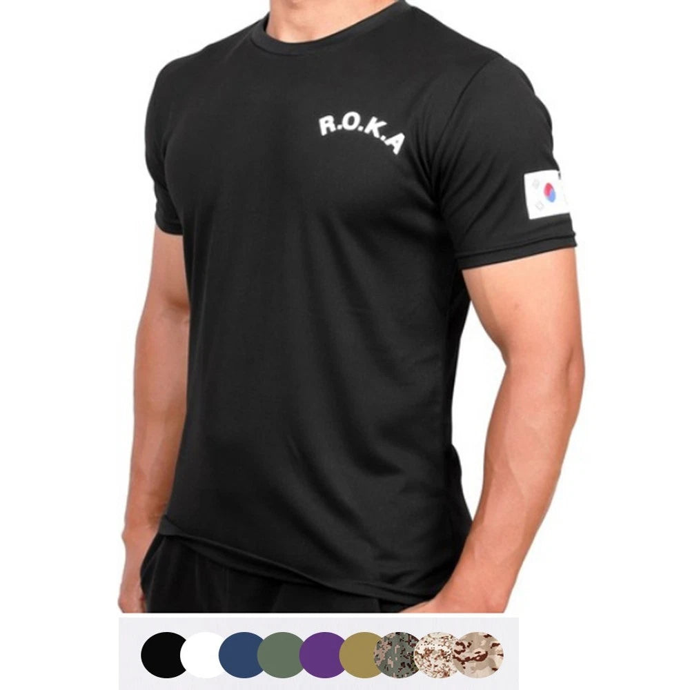 KOREA Army T-Shirt (R.O.K.A) | ROCATI Cool Dry Black Tee | S-4XL | 7 Colors