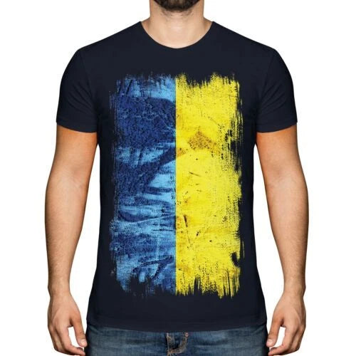 UKRAINE GRUNGE FLAG MENS T-SHIRT TEE TOP UKRA?NA FOOTBALL UKRAINIAN GIFT SHIRT