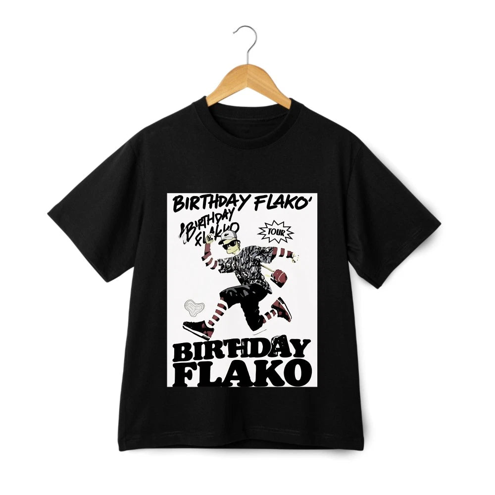 Birthday Flako - Themed Unisex Trendy Loose Short - Sleeve T-Shirt , Casual Tee