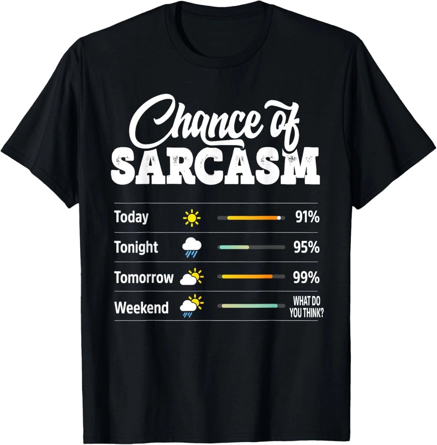 Funny Chance of Sarcasm Humor Fun Sarcastic Mens Women Gift Unisex T-Shirt