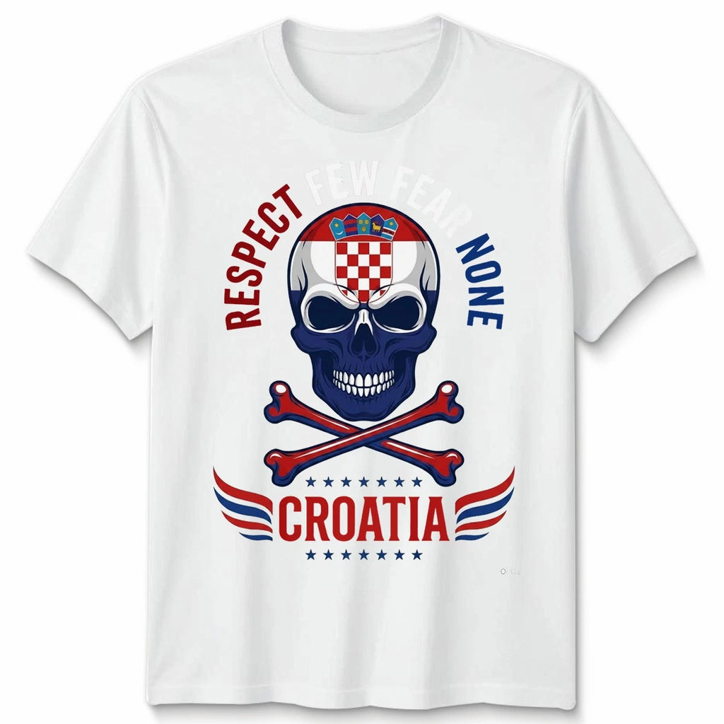 Croatia Respect Few Skull Football Unisex T Shirt Mens Womens Graphic Tee