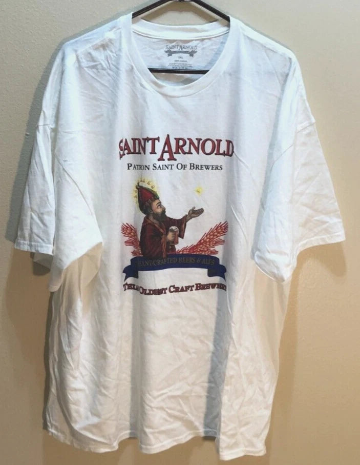 Saint Arnold Patron Brewers Texas Oldest Craft Brewery White T-Shirt 3XL Unused
