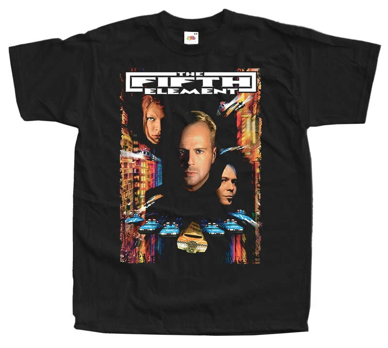 The Fifth Element T SHIRT Tee V2 Movie Poster BLACK Shirt sizes S-5XL