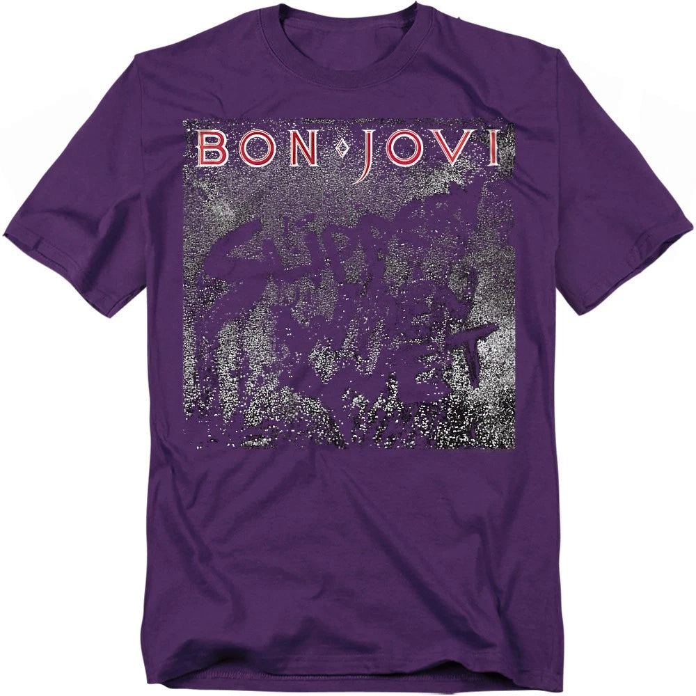 Bon Jovi Slippery Cover T-Shirt S-4XL, Purple