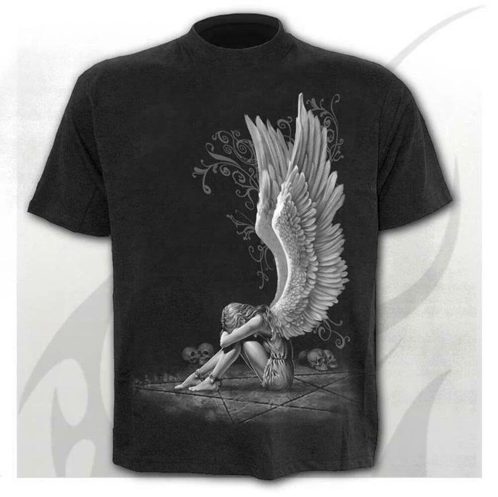 Spiral Direct Enslaved Angel Black Mens T-Shirt Heavy Metal Gothic Tattoo Biker