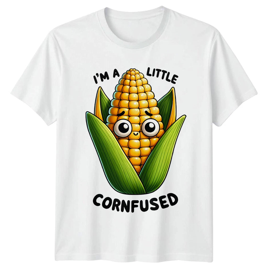 I'm A Little Cornfused Pun T-Shirt, Funny Foodie Tee, Cute Corn Shirt