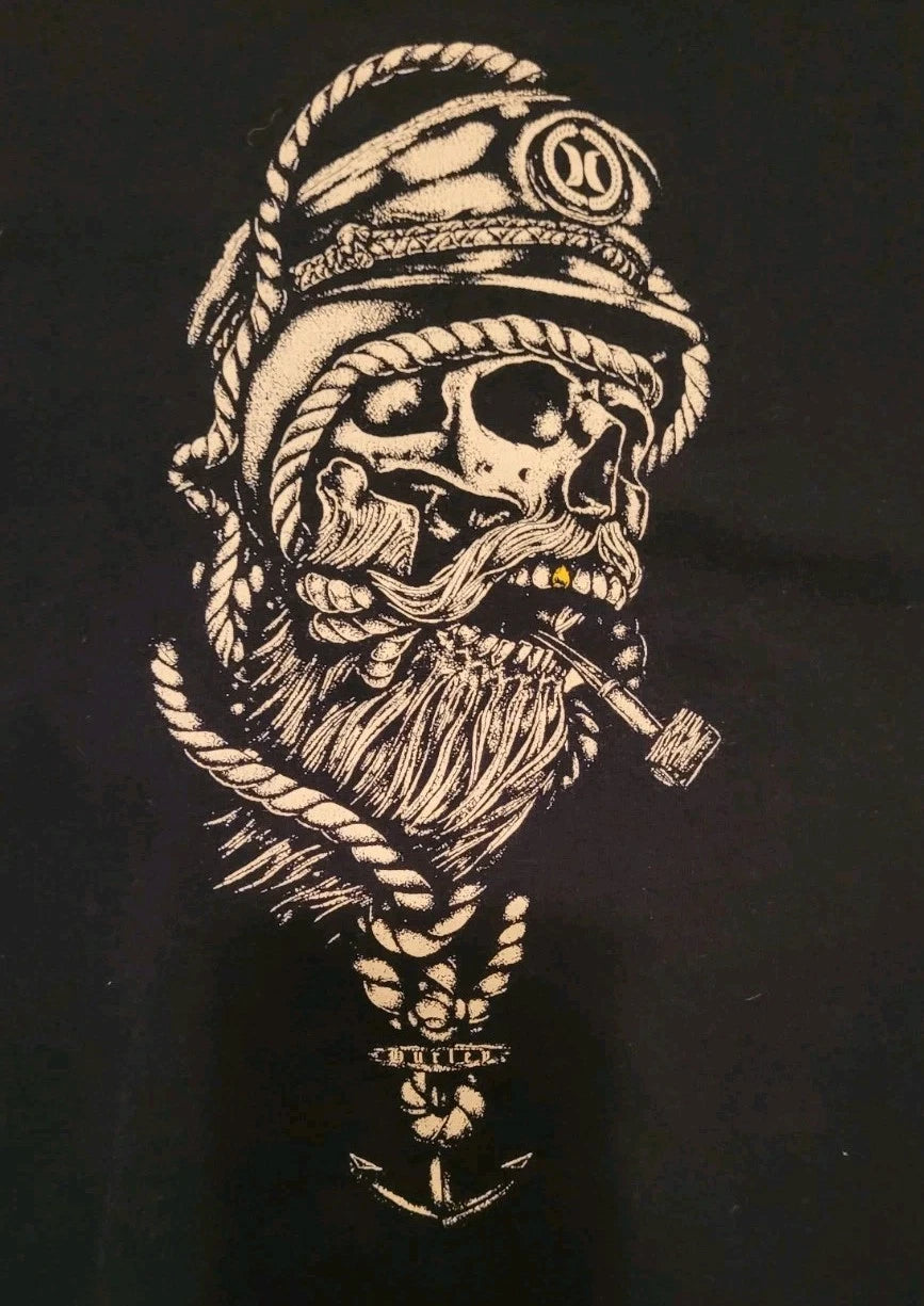 Hulrey Heavyweight T Shirt SZ XL NAUTICAL SKULL SURFER WEAR COOL GRAPHIC