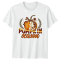 Pumpkin Season Womens T-Shirt Western Boho Fall Thanksgiving Gift For Her