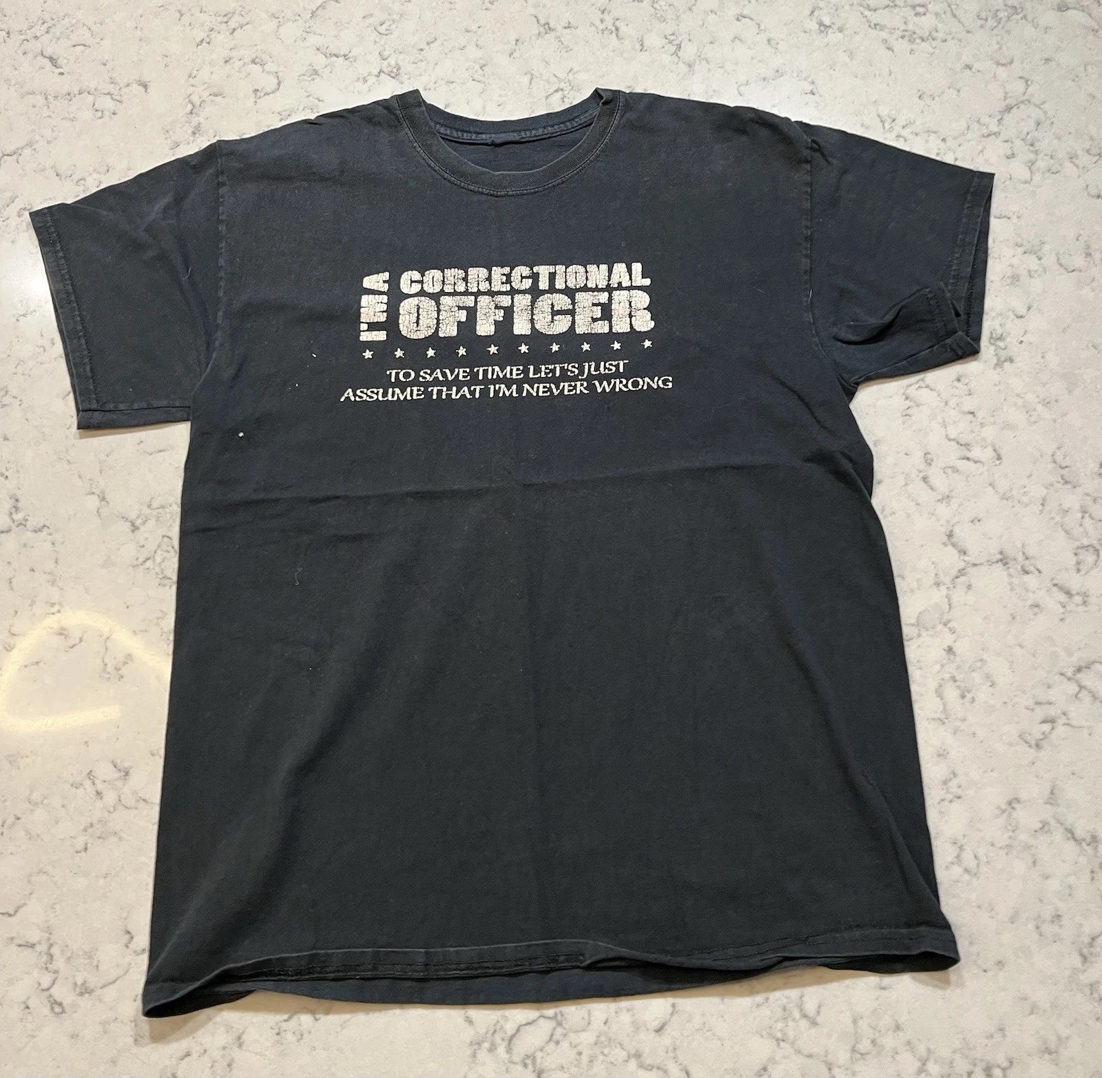 Vintage Correctional Officer Black Graphic Tshirt Size M