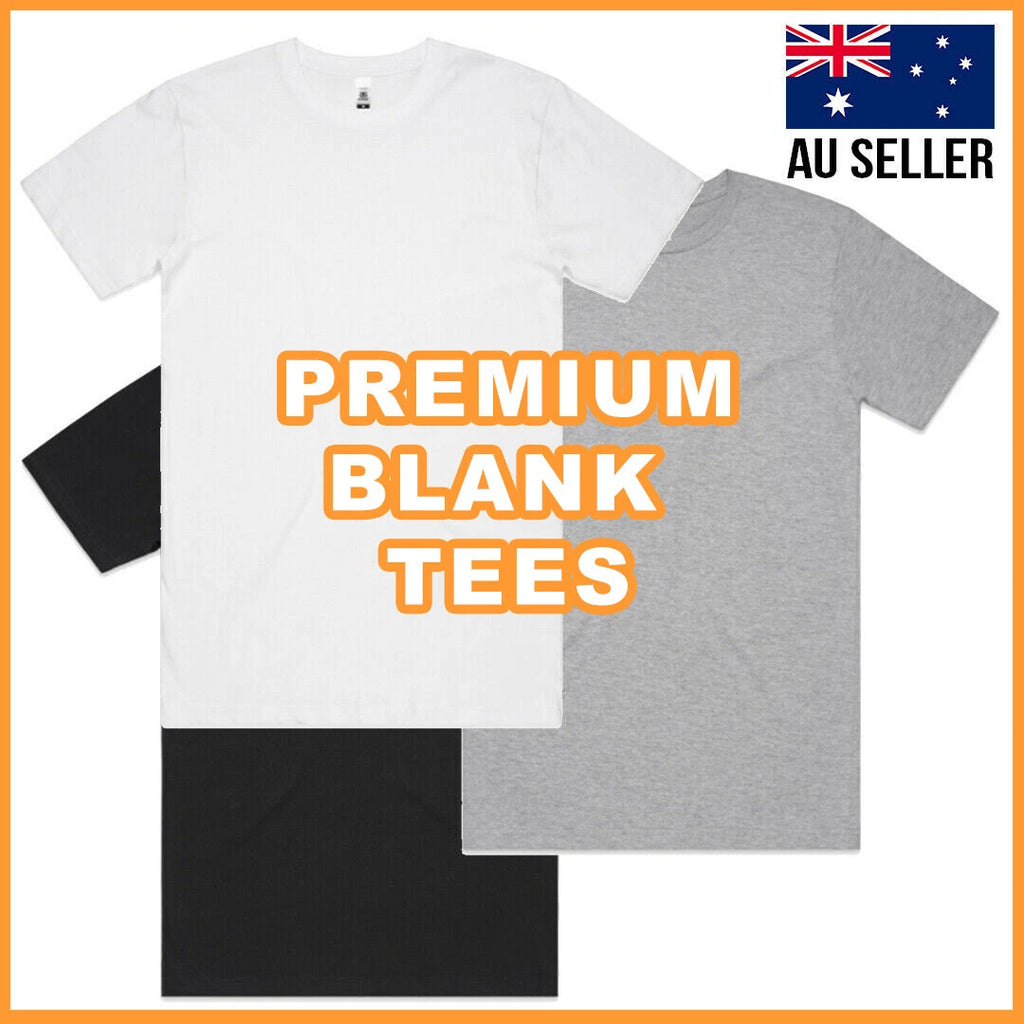 MENS BLANK BLOCK PREMIUM 100% COTTON BASIC T-SHIRT TEE PLAIN CHEAP