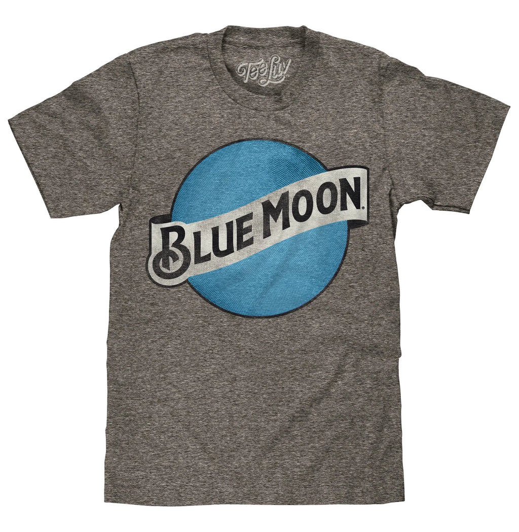 Blue Moon Color Logo Mens T Shirt Gray