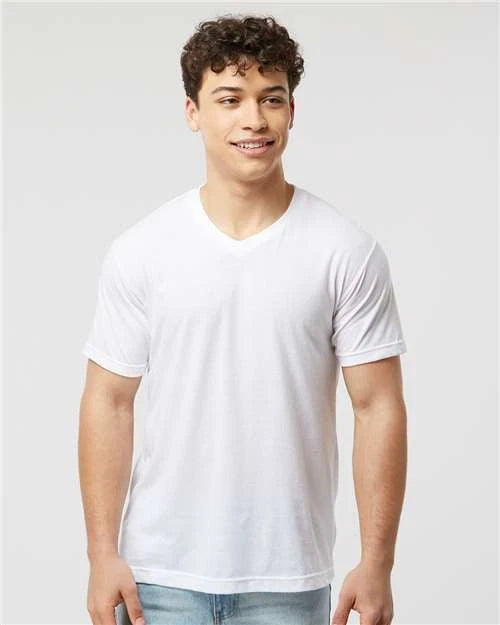 Tultex 207 Men's Poly-Rich V-Neck T-Shirt