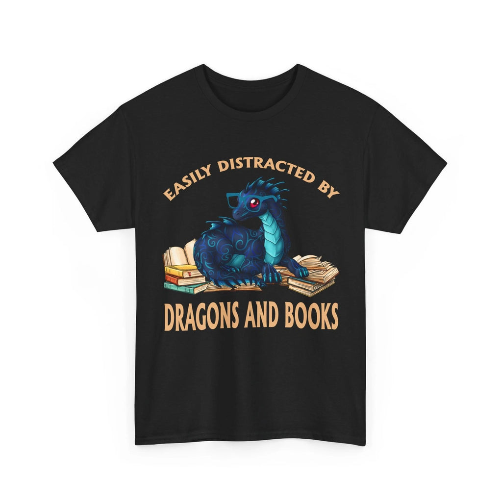Easily Distracted By Dragons and Books Dragons Lovers Reader Women Men T-Shirt