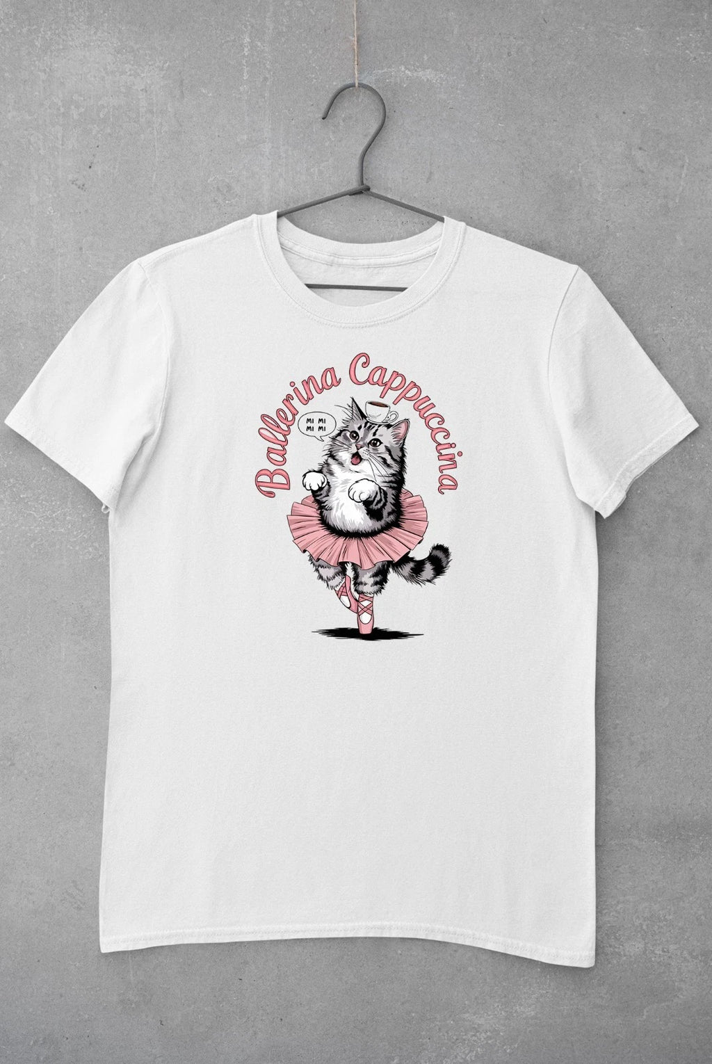Ballerina Cappuccina Cat Meme Brainrot Logo Men's Printed Cotton Unisex T-shirt