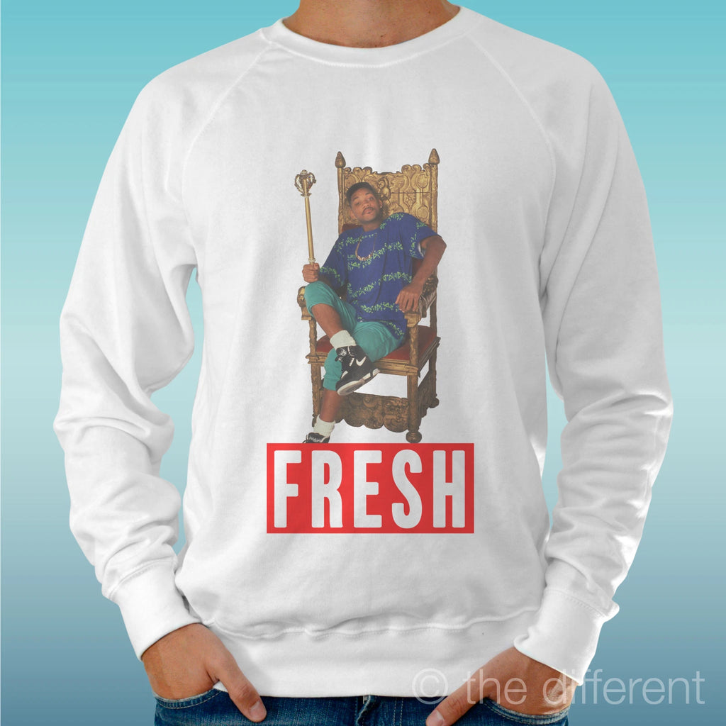 Felpa Man Light Sweater White " Fresh Prince Funny " Road To Happiness