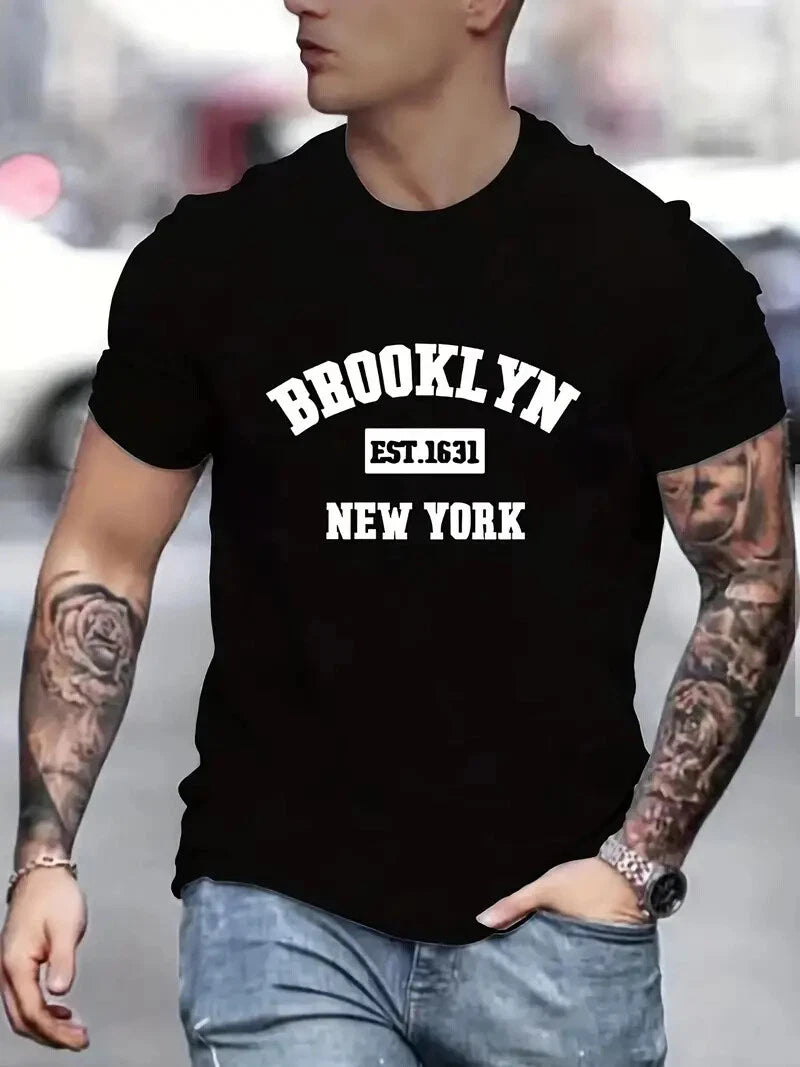 BROOKLYN NEW YORK T-Shirt Amazing Value Design~quality Choice Mens Shirt Top Tee