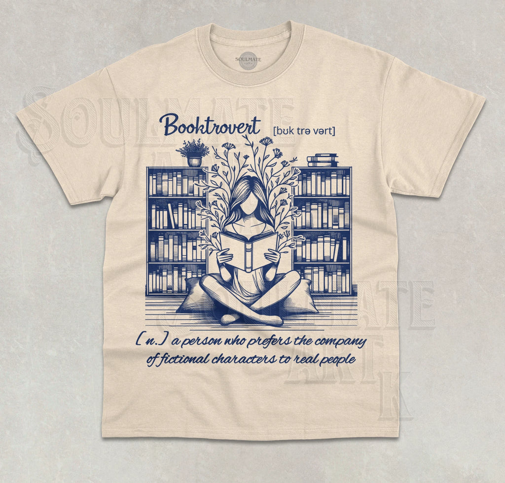 Booktrovert T-Shirt Funny Meme Book Worm Lover Joke Fictional Character Shirt