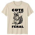 Cute But Feral Raccoon T-Shirt, Funny Animal Pun Tee